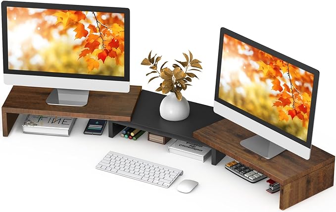 TAVR Dual Monitor Stand Riser, Computer Monitor Stands by TAVRFurniture