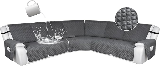 HDCAXKJ 100% Waterproof Reclining Sectional Couch Covers L Shape Recliner Sofa by HDCAXKJ