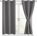 Blackout Curtains for Bedroom, Light Grey, 42 x 54 Inch, 2 Panels | Thermal by Hiasan