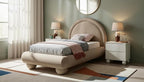 Meridian Furniture MadridTaupe-T Madrid Collection Art Deco Twin Bed - Image 2