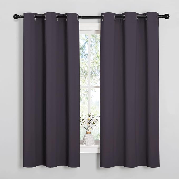 NICETOWN Greyish Purple Blackout Curtains 54 inches Length by NICETOWN