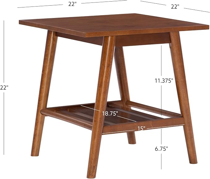 Linon Melissa Mid-Century Walnut End Table - Image 3