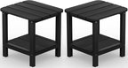 SERWALL Double Adirondack Side Set of 2, Table Rectangular End Table by SERWALL