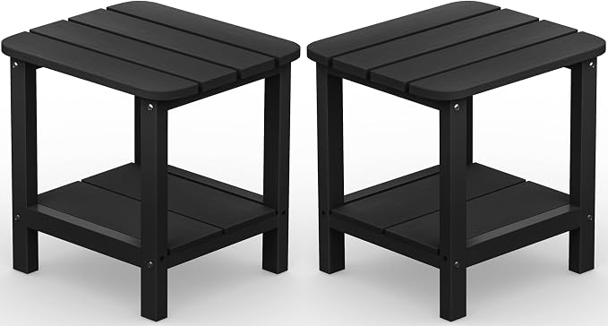 SERWALL Double Adirondack Side Set of 2, Table Rectangular End Table by SERWALL