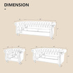 AVZEAR 3 seat Sofa, Velvet Living Room Large Modern Chesterfield Fabric Modern - Image 2