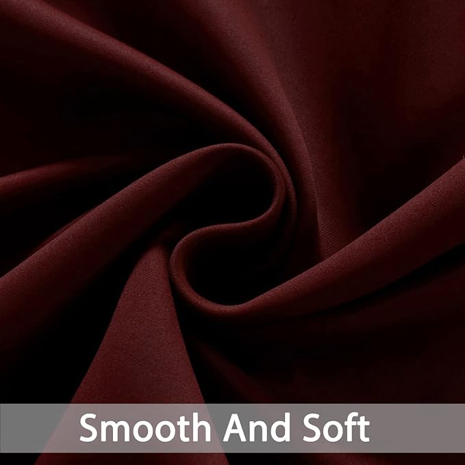 Yakamok Room Darkening Curtains 62x84 inch Length Burgundy Red-Living Room | 2 - Image 4