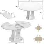 Einhomn 43-59" Extendable Round Dining Table, Kitchen Table - Image 2