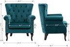 Mid Century Accent Chair Modern Button Tufted Armchair Wingback Club Chair - Image 3