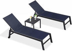PURPLE LEAF Outdoor Patio Chaise Lounge Set 4 Pieces Pool Lounge Sunbathing - Image 8