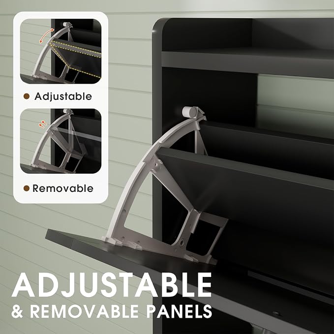 GRUSIGN Shoe Cabinet, Shoe Storage Cabinet - Image 4