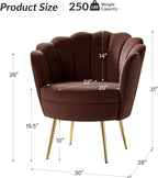 HULALA HOME Modern Velvet Accent Chairs Set of 2 - Image 2