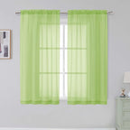Simplebrand Lime Sheer Curtains 84 Inches Long, Light Filtering Rod Pocket by Simplebrand