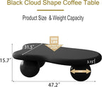 47.2” Cloud Coffee Table with 3 Ball Legs, Modern Irregular Center Table - Image 2
