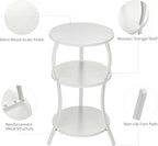YEAKOO Vintage Small Round Side Table, 3-Tier Slim Waist Circular End Table - Image 5