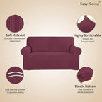 Easy-Going Stretch Loveseat Couch Covers Washable ASH Rose | 1-Piece Loveseat - Image 3