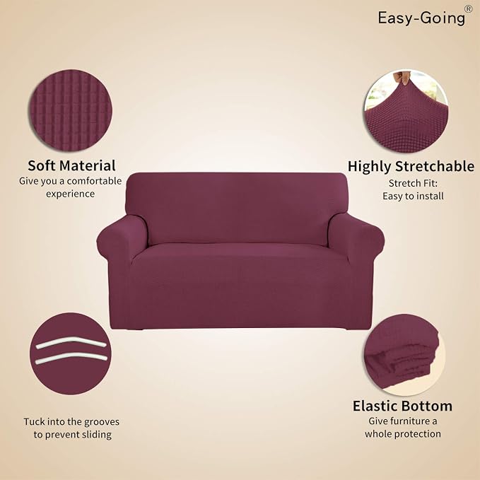 Easy-Going Stretch Oversized Sofa Couch Slipcover Washable ASH Rose | 1-Piece - Image 3