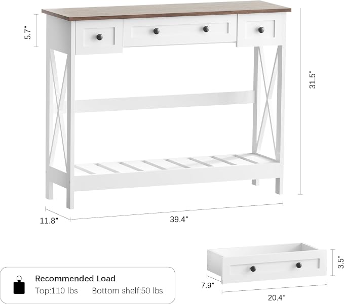 39.4" Farmhouse Console Table - Image 3