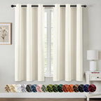 MIULEE Blackout Curtains for Bedroom 2 Panels 40 x 54 Inch Long Cream | Thermal by MIULEE