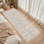 2'6''x8' Hallway Washable Runner Rug: Neutral Kitchen Carpet Brown | Vintage - Image 3