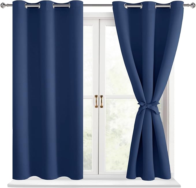 Short Blackout Curtains for Bedroom, 38 x 45 Inch, 2 Panels | Thermal Insulated by Hiasan