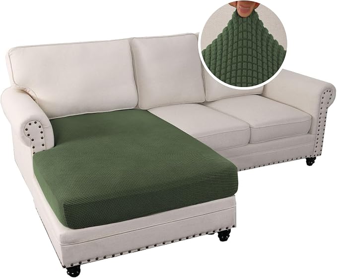 H.VERSAILTEX Sectional Couch Covers 1 Piece Chaise Slipcover L Shape Separate - Image 2