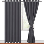 Grommet Blackout Curtains for Bedroom, 70 x 84 Inches, Dark Grey | Thermal - Image 8