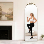 MISSDAY Vintage Baroque Full Length Mirror, Full Metal Frame Stand Up Retro - Image 6