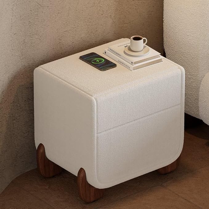 homary Smart Boucle Nightstand by Homary