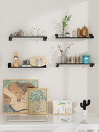 Floating Shelves for Wall, Shelves for Decor Storage Set of 6, Wall Mounted - Image 7