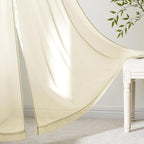 MIULEE Light Cream Sheer Curtains 90 Inches Long 4 Panels 42 x 90 Inches | - Image 6