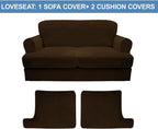 CUCRAF T Cushion Sofa Cover 3 Piece Loveseat Slipcovers, Soft Thick Velvet - Image 5