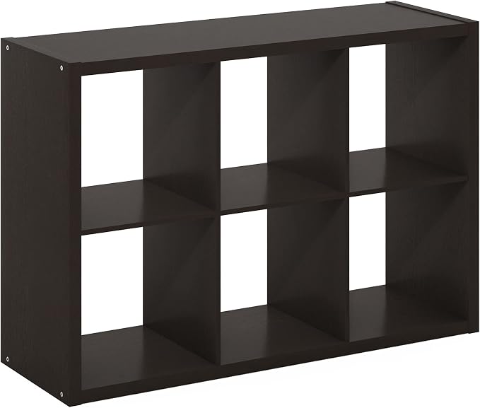 Furinno Cubicle Book Shelf, 6-Cube Bookshelf, Extra Thick Frame Horizontally & - Image 12