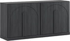 BELLEZE 2 Tier Bookshelf with Arched Wood Door - Image 8