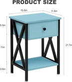 VECELO Nightstands Set of 2, Modern Bedside End Tables, Night Stands - Image 3