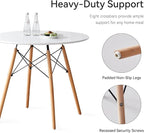 5-Piece Round Dining Table Set, Small 35.5" Kitchen Table Chairs Set of 4 Space - Image 5