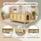 Homhedy Boho Cat Litter Box Enclosure - Image 3