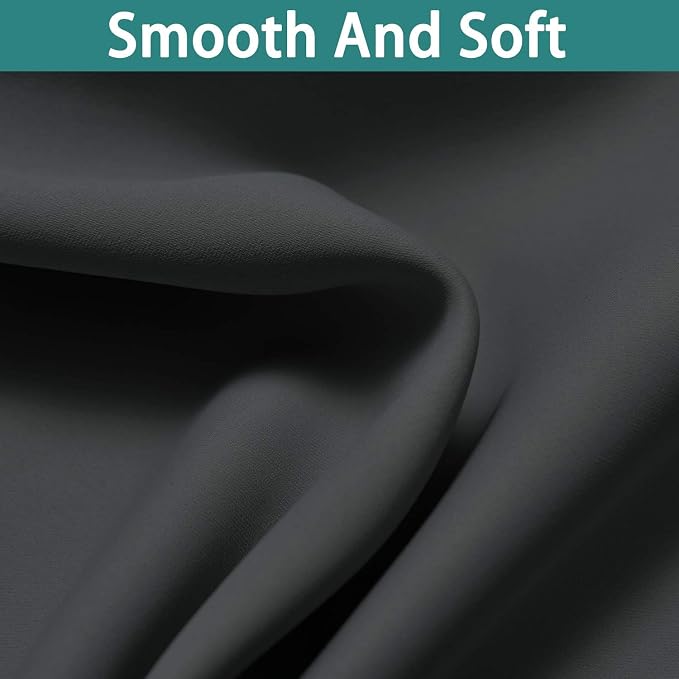 Yakamok Dark Grey 100% Blackout Curtains 90 Inches Long 52" Wide 2 Panels | - Image 7