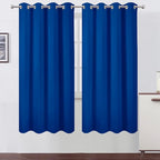 Blackout Curtains 66 x 72 Inch Long Royal Blue Curtains Set of 2 Panels Room by Lemomo