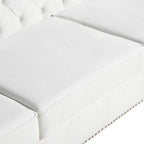 LEVNARY White Velvet Chair for Bedroom, Upholstered Sofa Chair - Image 5