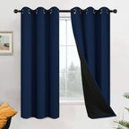 Yakamok Navy Blue 100% Blackout Curtains 63 Inches Long 42" Wide, 2 Panels | by Yakamok