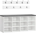 HOOBRO Shoe Storage Bench with Cushion, 39.4" L Entryway Bench with 12 Cubbies by HOOBRO
