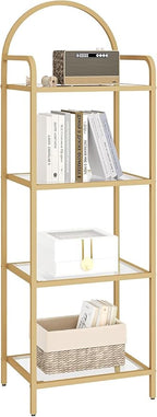 Hzuaneri Bookcase Bookshelf, Tempered Glass Bookshelves, Slim Shelving Unit - Image 9