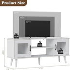 Turosur Wood TV Stand for 55 Inch TV, Mid Century Modern Entertainment Center - Image 2