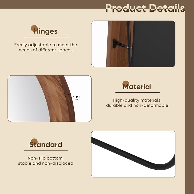 Full Length Mirror, Oversized Stand Up Mirrors Large Wall Mirrors, Wall Mounted - Image 6