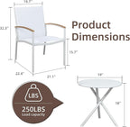 Shintenchi 3 Pieces Patio Bistro Sets, Outdoor Textilene Fabric Conversation - Image 6