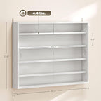 HOMCOM 5-Tier Display Cabinet, Glass Door Cabinet - Image 3