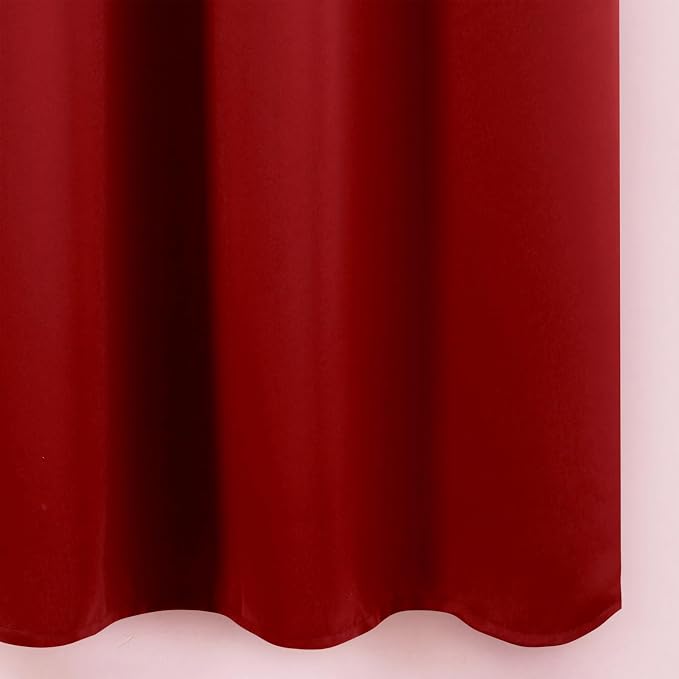 Blackout Curtains 66 x 72 Inch Long Red Curtains Set of 2 Panels Room Darkening - Image 8