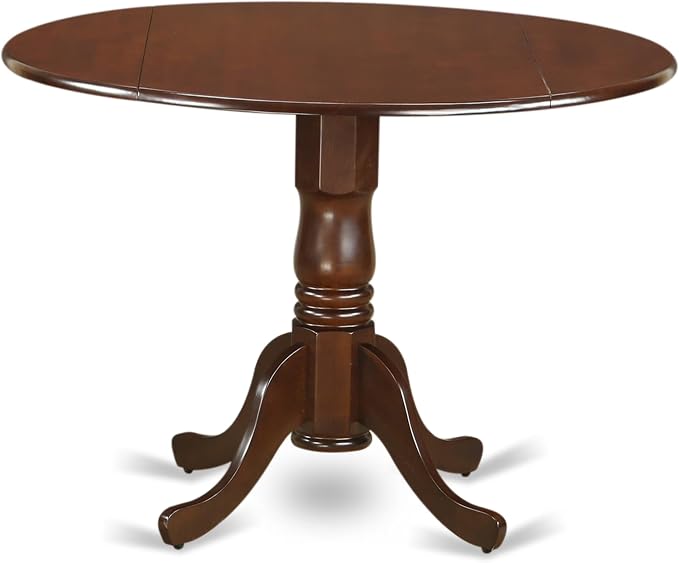 East West Furniture DLBO5-MAH-W 5 Piece Dining Room Table Set Includes a Round - Image 3