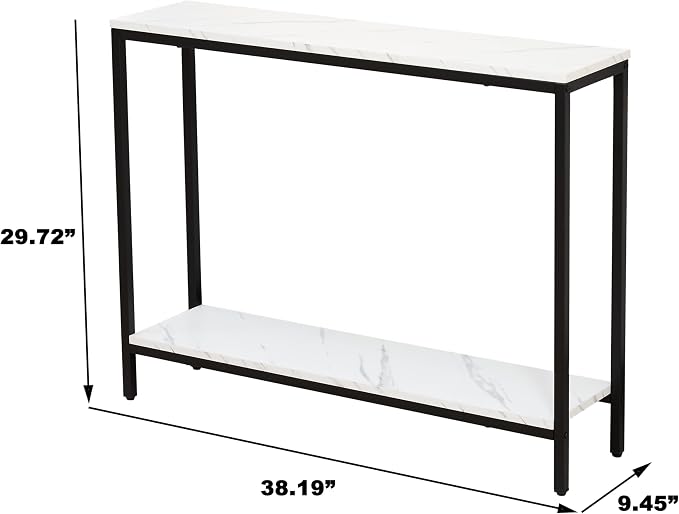 loglus Console Table for Entryway, Faux Marble MDF Sofa Table - Image 2