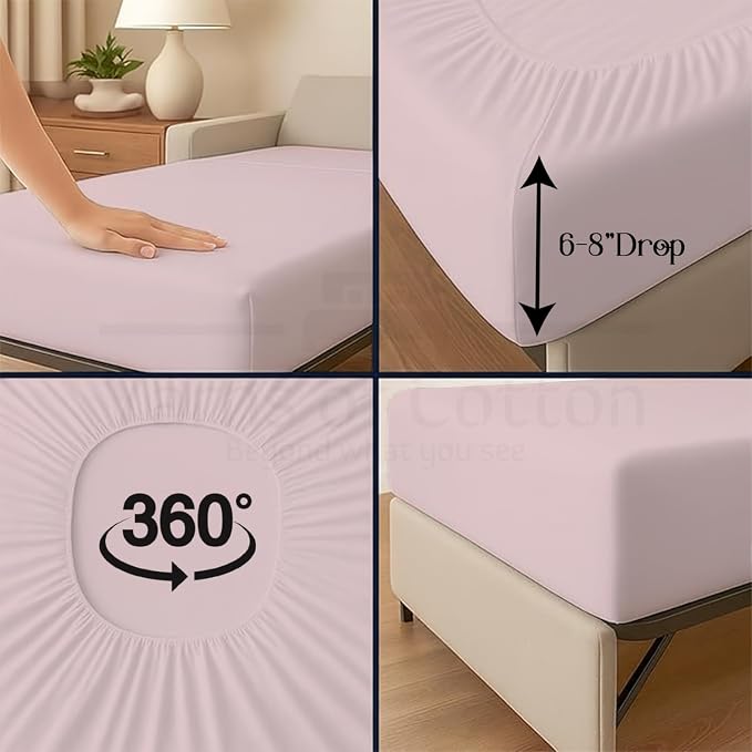 Sleeper Sofa Bed Sheet, 100% Cotton 400 Thread Count, 4 Piece Set, Deep Pocket - Image 9